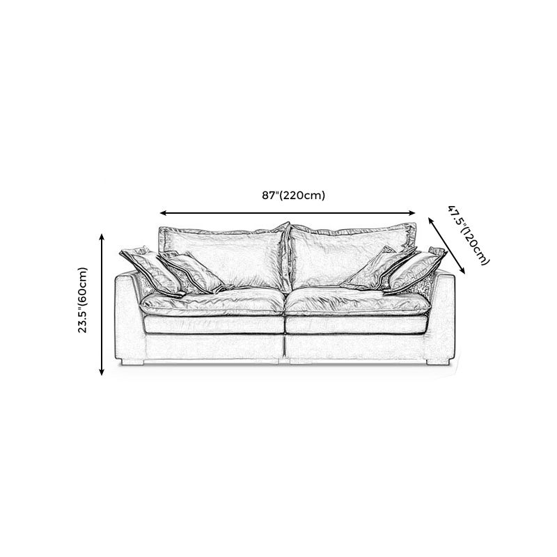 Black Contemporary Faux Leather Tuxedo Arm Sofa with Bolster Pillows for Living Room