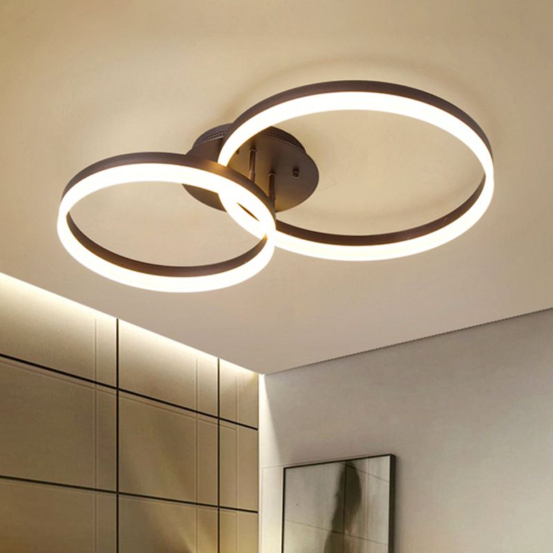 Cerchio semi -filo luce semplice a led acrilico Il soffitto del soffitto del caffè in luce calda/bianca/naturale, larghezza 12 "/16" /19.5 "