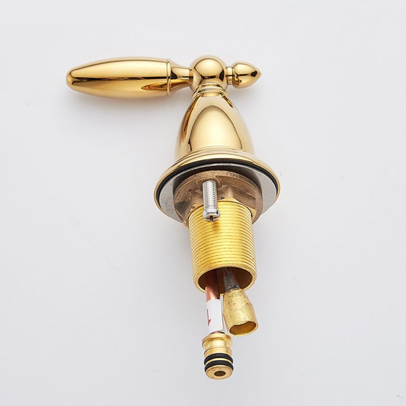 Glam Vessel Faucet 3 Holes Lever Handle Bathroom Vessel Faucet