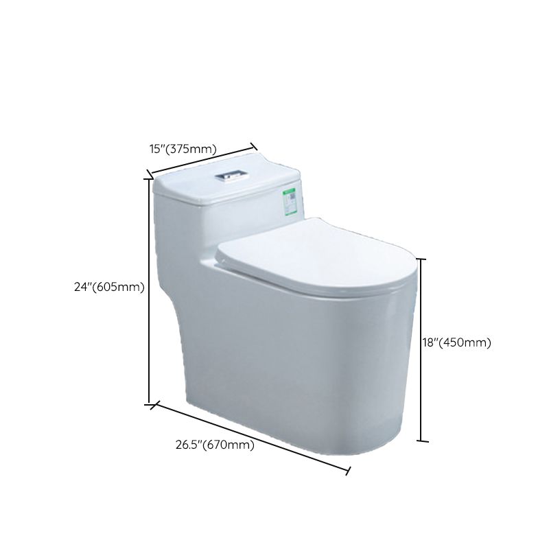 Contemporary One Piece Flush Toilet Floor Mounted White Urine Toilet for Washroom