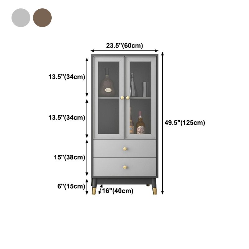 Glam Style Cupboard Artificial Wood Frame Kitchen Sideboard for Dining Room