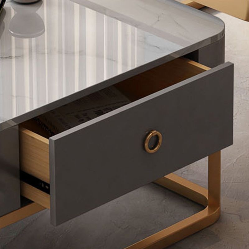 Square Coffee Table Glass Top Nesting Coffee Table Set for Living Room