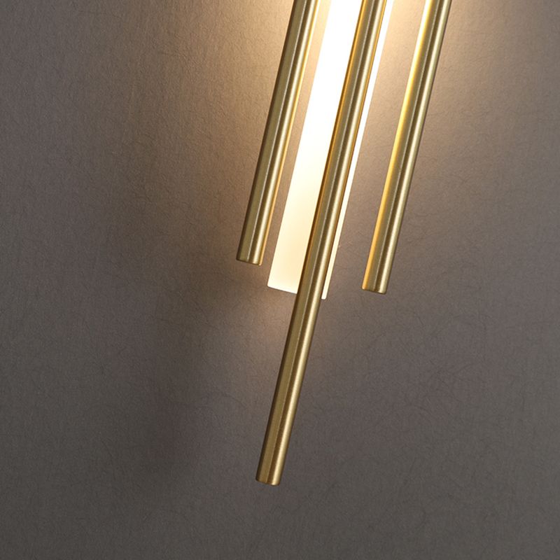 Living Room Wall Sconce Light Postmodern Style Copper 2 Lights Wall Mount Light Fixture