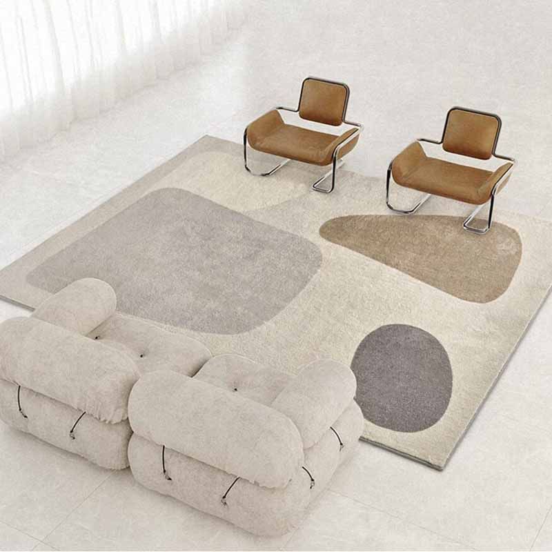 Light Pink Modern Carpet Polyester Blended Carpet Washable Carpet for Living Room