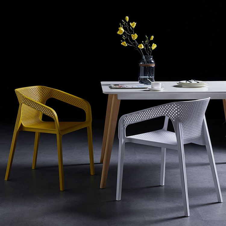 Silla de comedor de plástico de estilo moderno, sillas de comedor apilables para cocina