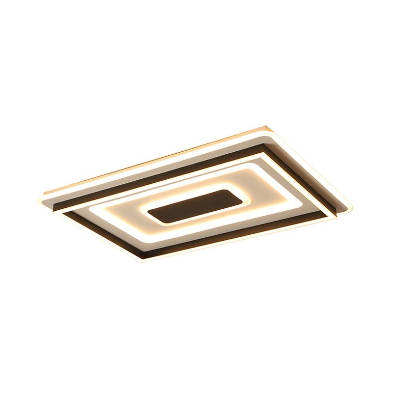 18"/21,5"/35,5" breite, einfache LED-Einbauleuchte, schwarze quadratische/rechteckige Einbauleuchte mit Acrylschirm für Wohnzimmer, warmes/weißes Licht