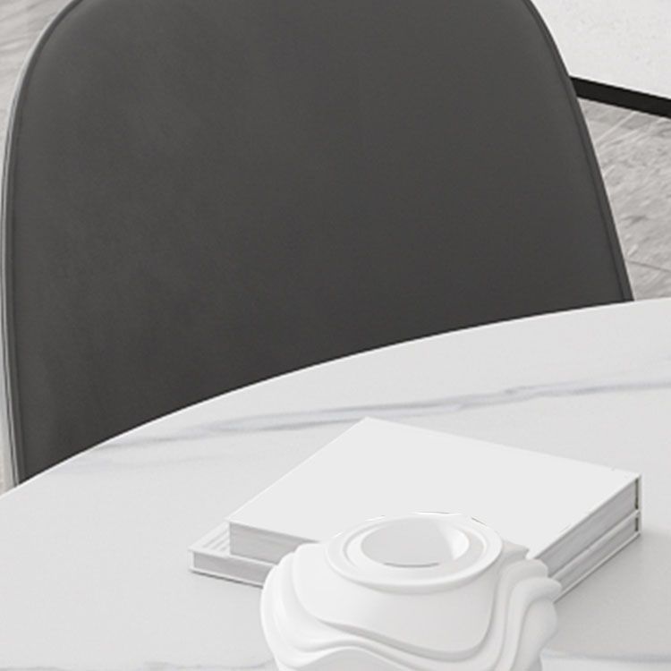 Glam 1/7 Pieces Dining Set Circular Stone Dining Table for Kitchen