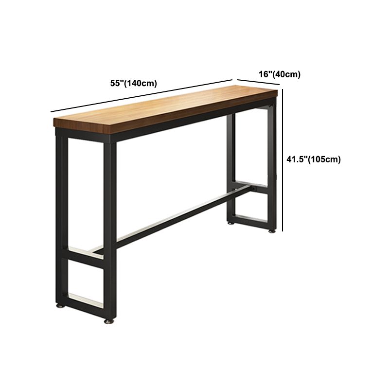 Modern 1/7 Pieces Bar Table Set Rectangle Pine Wood Counter Table with High Stools for Bar