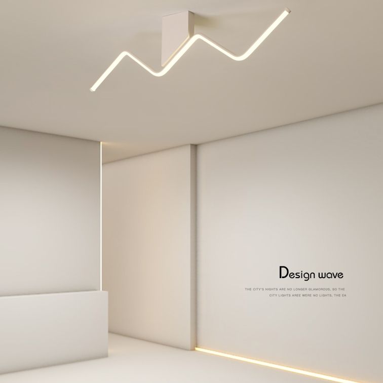 1 Light Linear Flush Mount Ceiling Light Modern Metal Ceiling Light Fixture