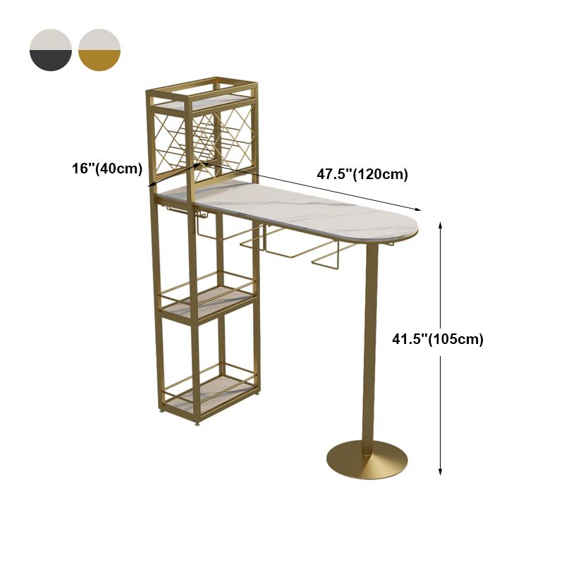 Modern Stone Storage Dining Table Double Pedestal Indoor Patio Bar Table
