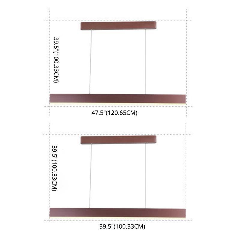 Rectangle Island Chandelier Lights Simplicity Acrylic Chandelier Lighting Fixtures for Restaurant