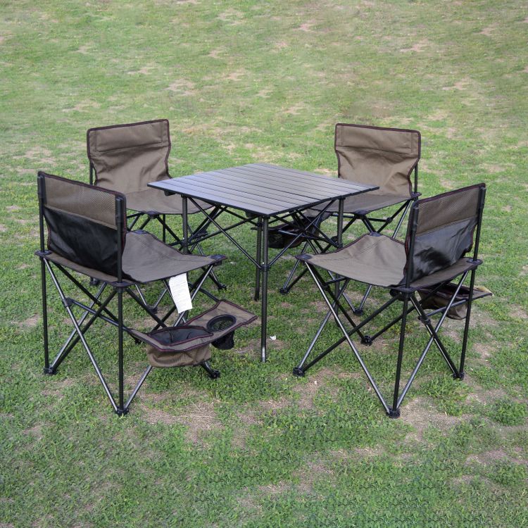 Modern Camping Table Metal 5 Piece Camping Table Set for Outdoor