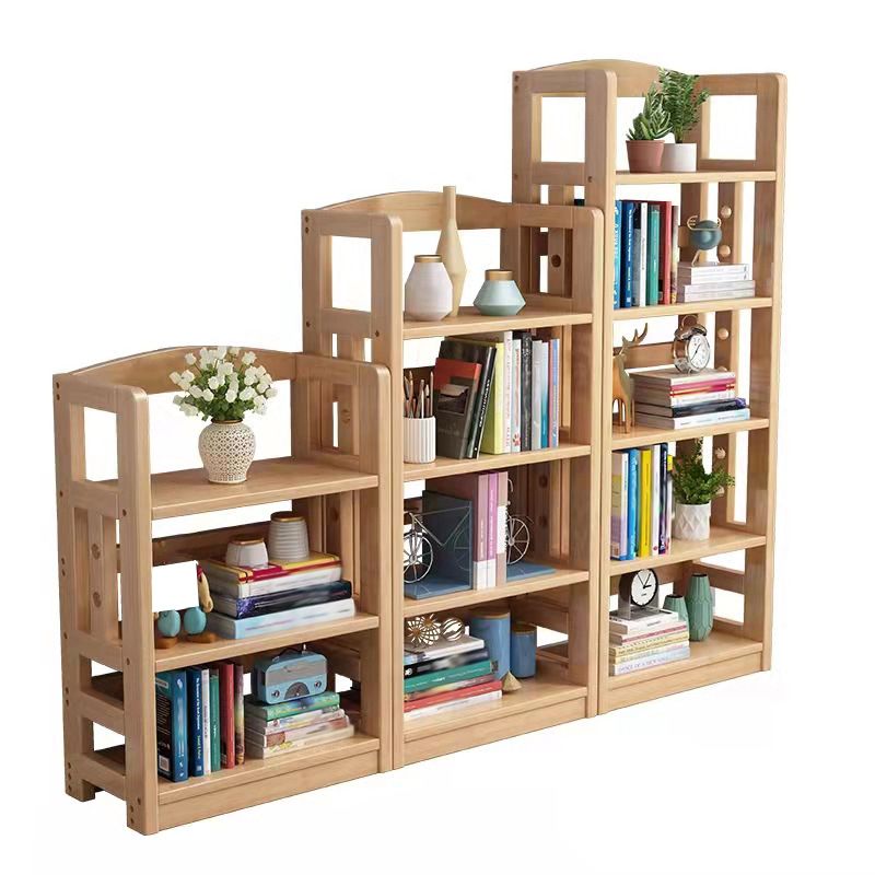 Modern Open Back Standard Bookshelf Wooden Bookcase with Shelves for Study Room