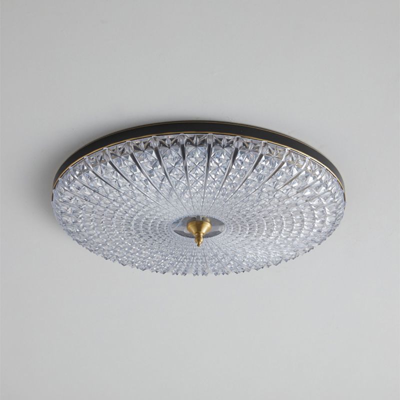 Contemporary Golden/Black Single Flush Mount Lighting LED Acrylic Ceiling Light