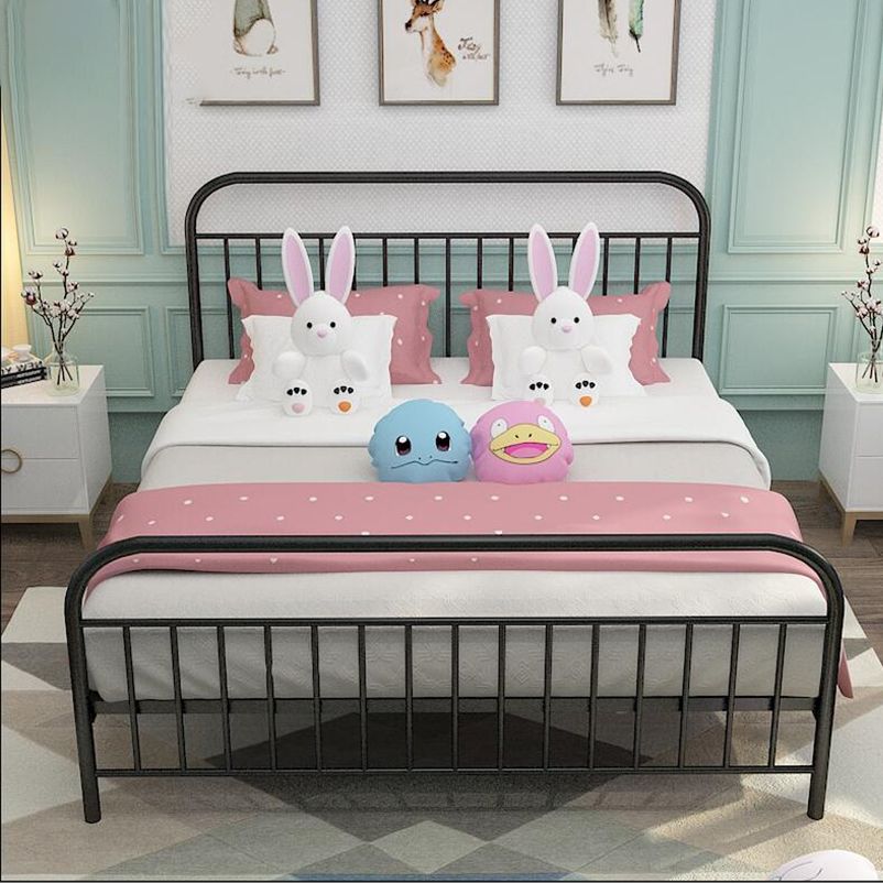 Modern Style Metal Frame Standard Bed with Open-Frame Headboard