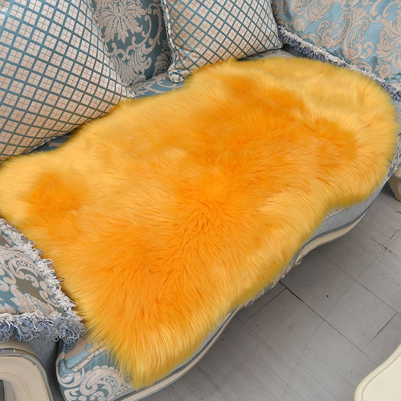 Stylish Plush Area Carpet Solid Color Polyester Area Rug Easy Care Rug for Home Decor