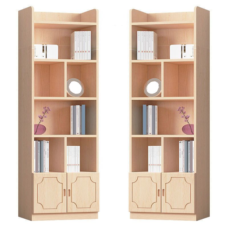 Contemporary Wooden Vertical Book Shelf Closed Back Brown Shelf Bookcase for Study Room