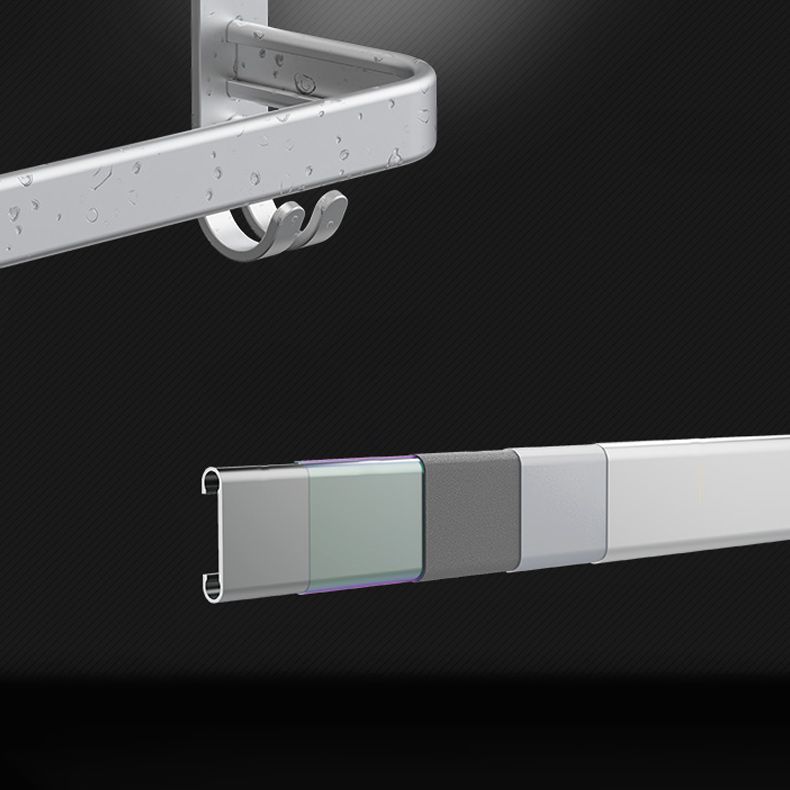 7 Piece Bathroom Accessory Set Modern Aluminum Bathroom Set in Silver