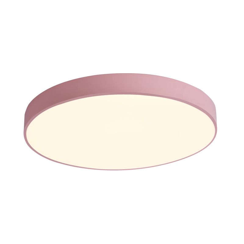 Plafonnier LED mince de forme ronde macaron, Style Simple et moderne en fer, 1 lumière encastrée pour chambre à coucher