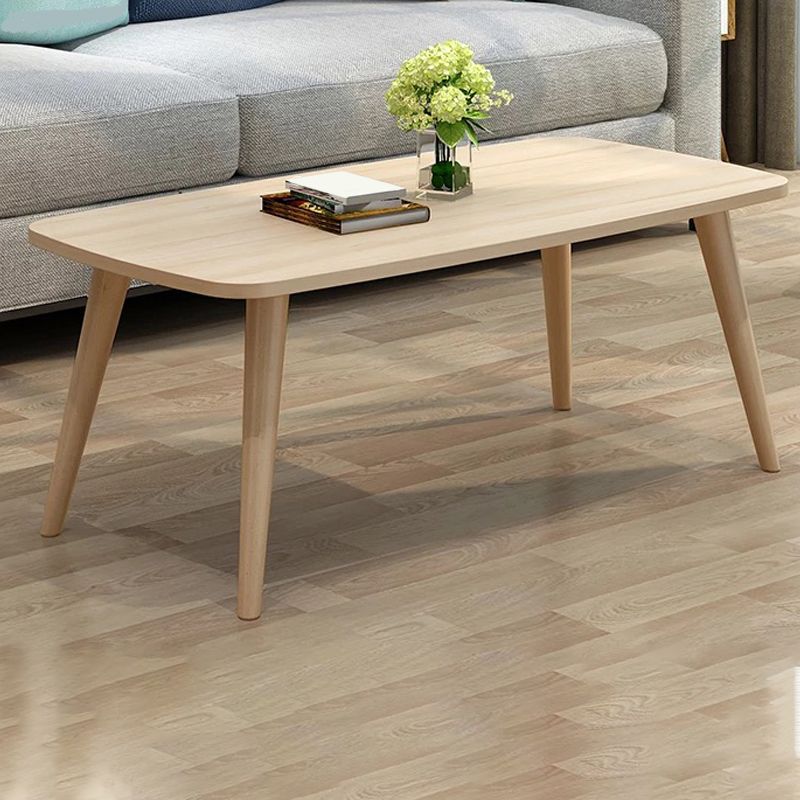 Rectangular Wood 4 Legs 1 Single Coffee Cocktail Table - 16.34" H