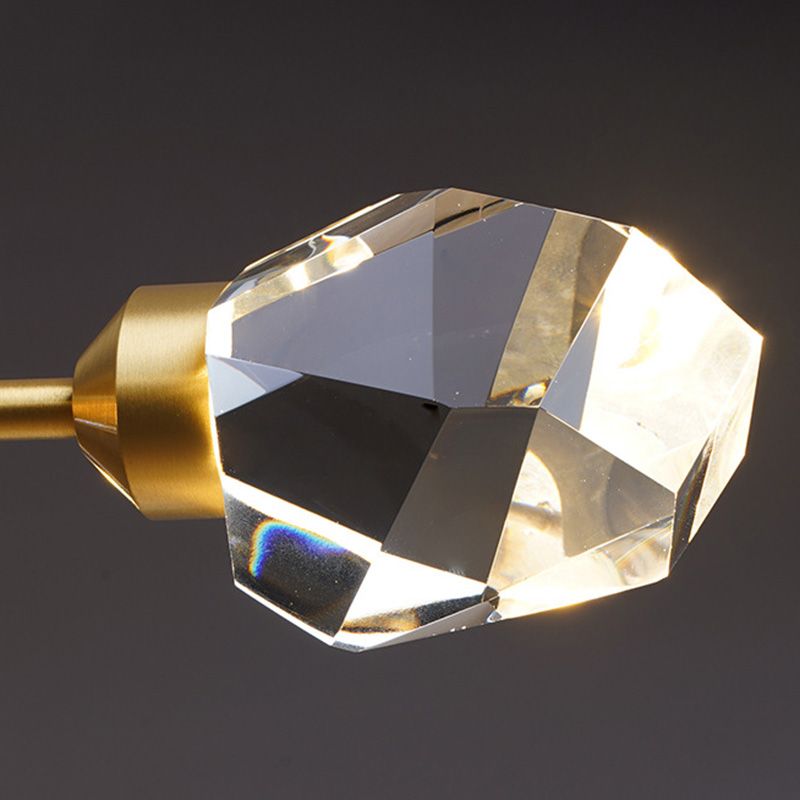 Contemporary Tapered Flush Light Fixture Crystal Flush Mount Ceiling Fixture in Gold