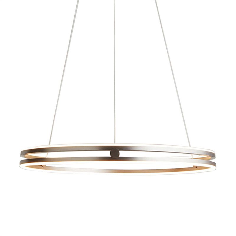 Luce a ciondolo circolare oro Postmoderno lampadario in metallo a LED per sala da pranzo