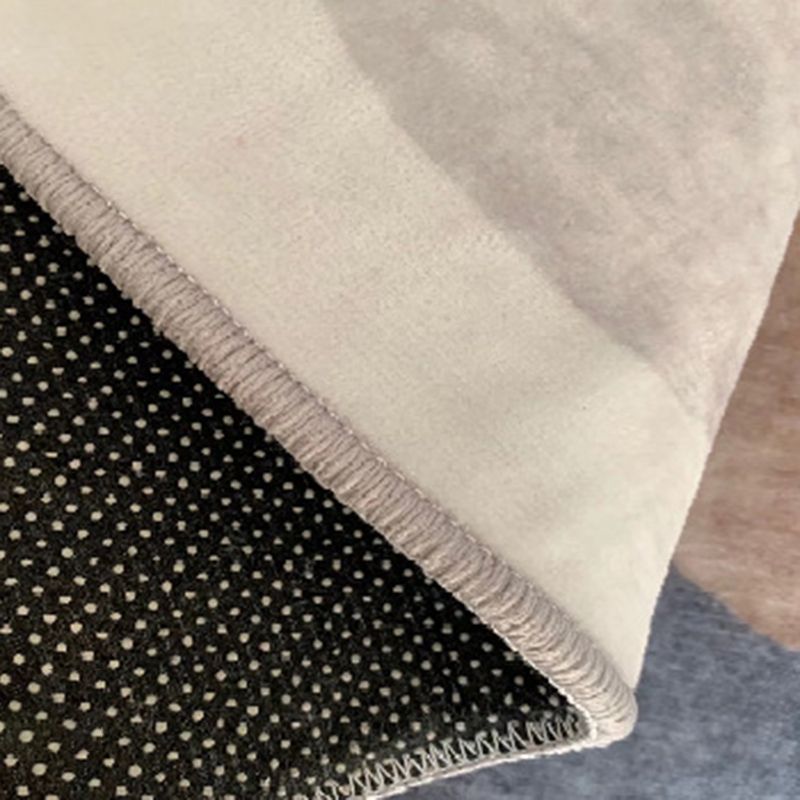 Black Modern Rug Polyester Circle Indoor Rug Non-Slip Backing Rug for Home Decor