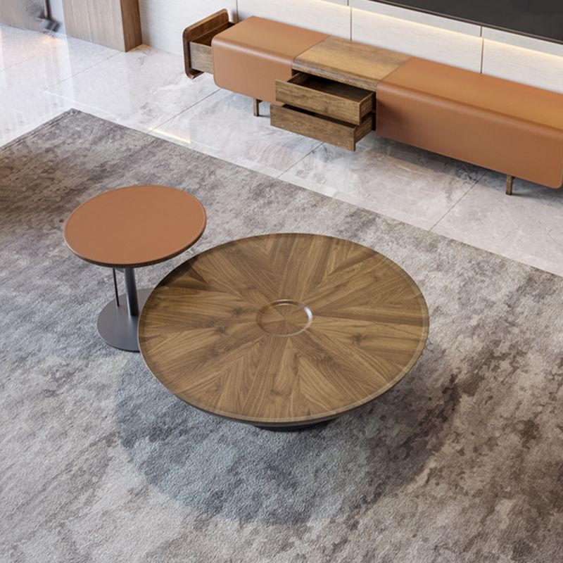 Modern Round Slate 4 Legs Coffee Table Marble Champagne Cocktail Table