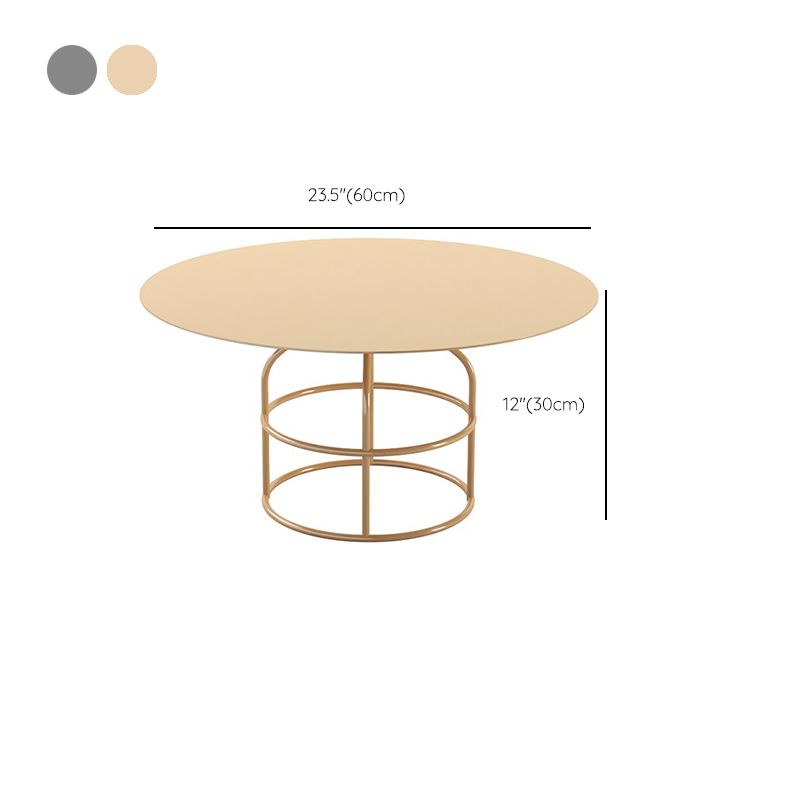Mid-Century Modern Frame Base Cocktail Table Metal Round Coffee Table