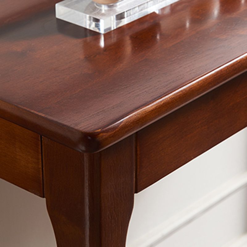 Rectangle 4 Legs Single Drawer Wood Console Table with Storage