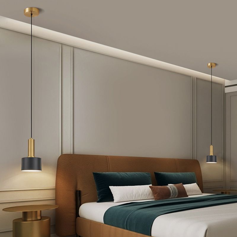 Circle Bedroom Down Lighting Pendant Metal Simplicity Style Hanging Light Fixture