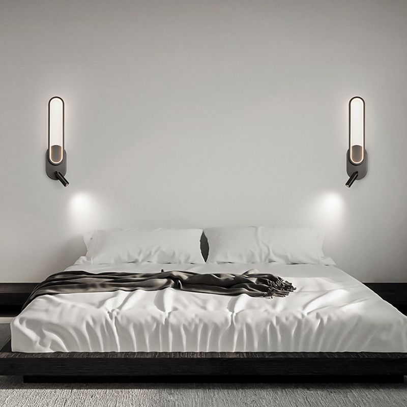 Simple Wall Lamp Modern LED Wall Mount Lamp with Silica Gel Shade for Bedside