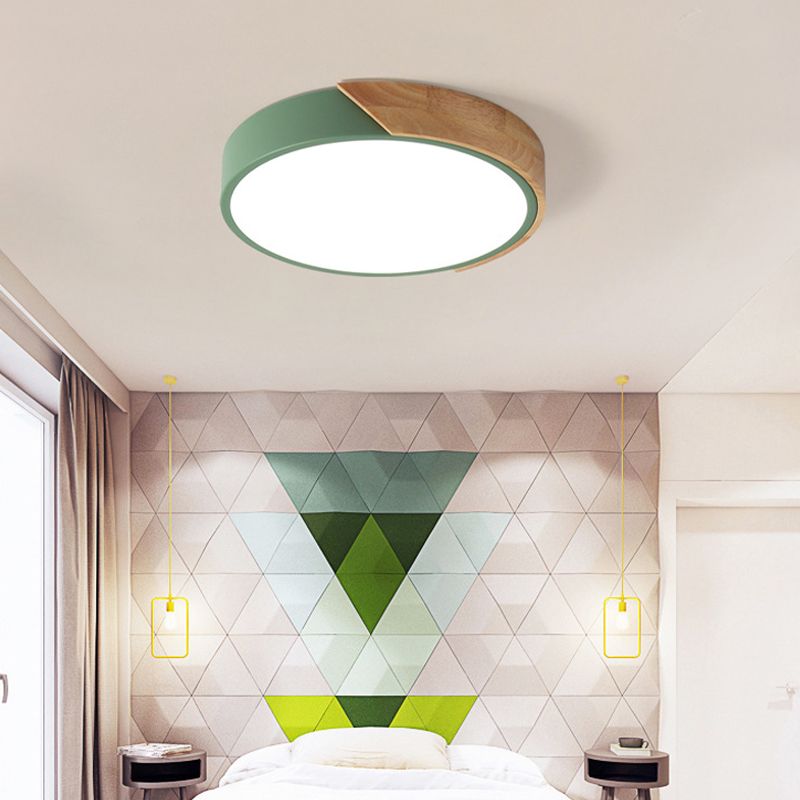 Modern Macaroon Geometry Shape Flush Mount Lamp Acrylic 1 Light Flush Mount Led Lights
