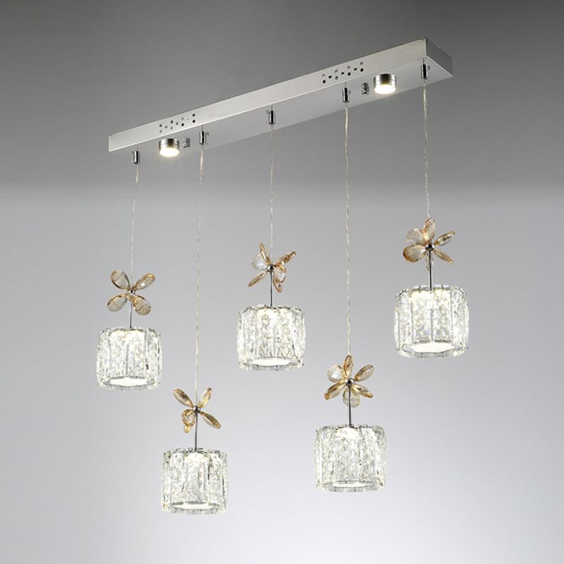 Contemporary Pendant Lights Cylinder Island Lighting Ideas Crystal for Kitchen Island