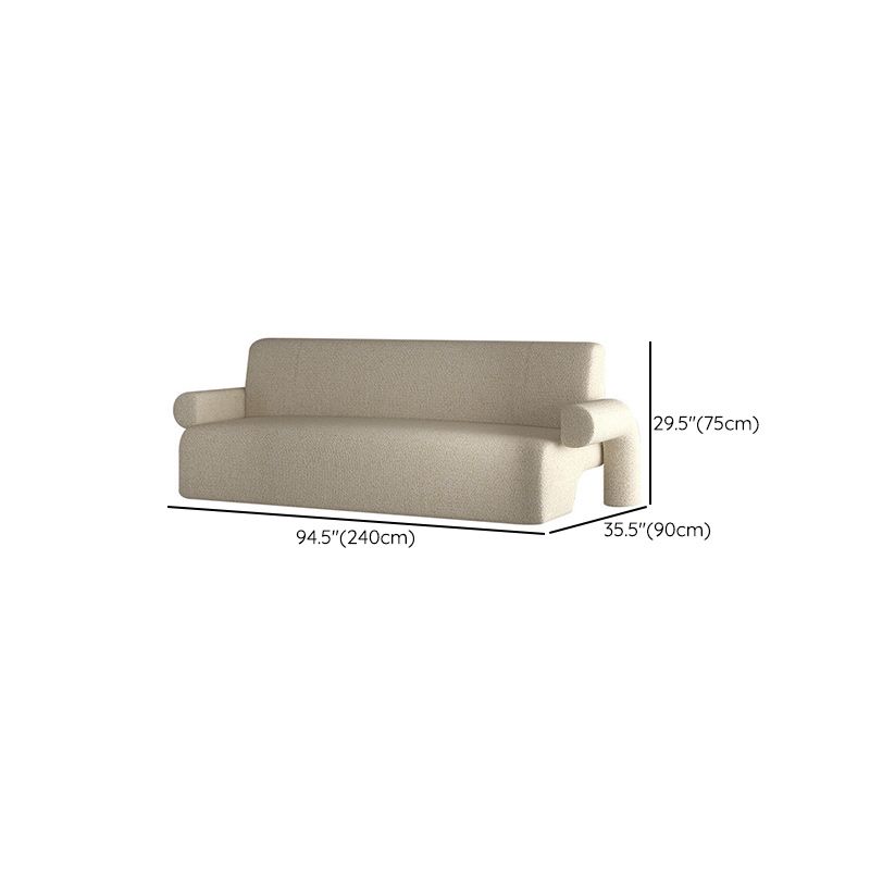 Contemporary Wool Sofa with Tight Back and Recessed Arm,35.43" W