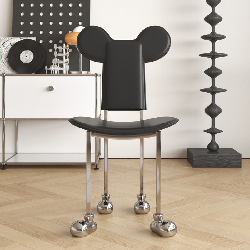 Stainless Steel Frame Dining Side Chair Indoor Upholstered Side Chair