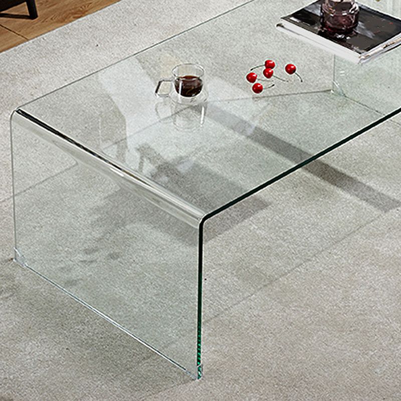 Modern Style Tempered Glass Black/white Rectangular Coffee Table