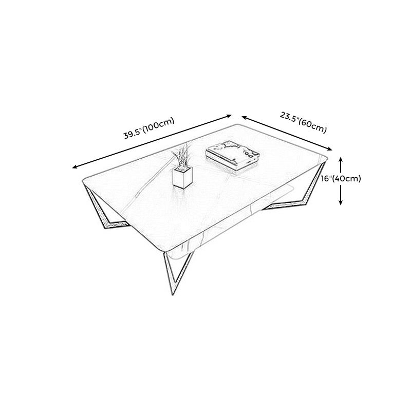 Modern Style Black Gold/white/grey/white Gold Rock Board Table with Iron Base Coffee Table