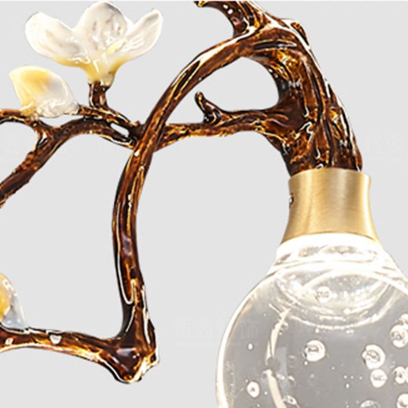 Iluminación colgante de metal de 2 luces con luces esféricas de estilo moderno con sombra acrílica