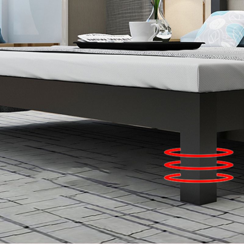 Contemporary Metal Slat Standard Bed with Rectangular Headboard