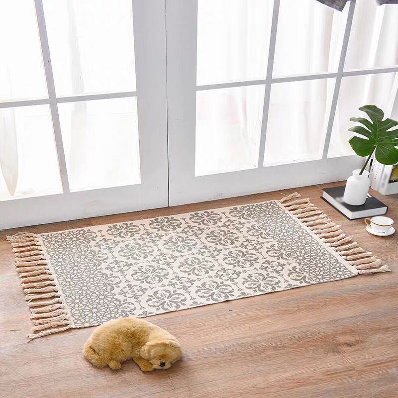 Tapis bohème décoratif Tapis de tapis tribal multi-couleurs tapis amical pour animaux de compagnie avec gland pour la porte