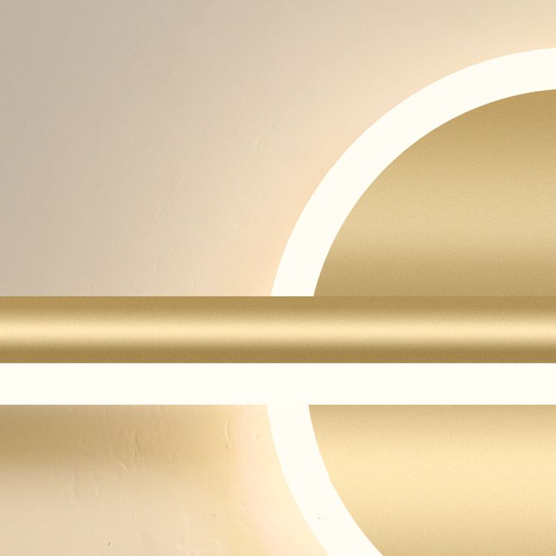 Gold LED Vanity Light Fixtures Modernist Mirror Front Lighting with Silicone Shade