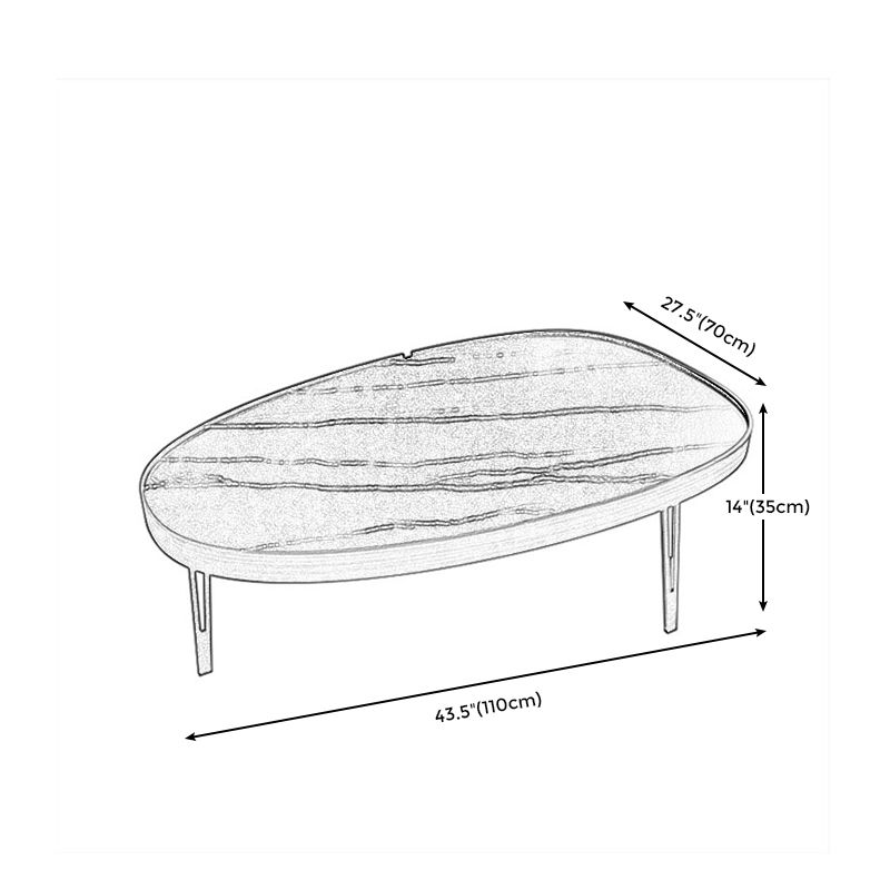 Modern Slate/metal Oval/square Coffee Table for Living Room Cocktail Table