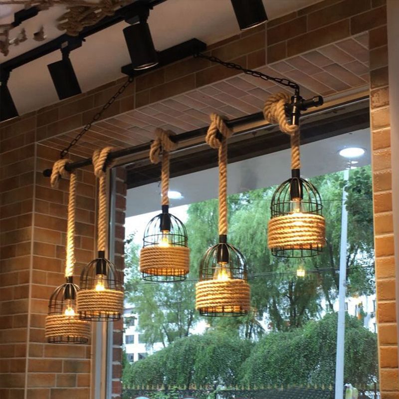 Industrial Style Cage Island Pendants Metal Pendant Lights for Dining Room