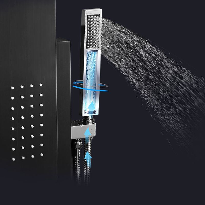 Contemporary Shower System Slide Bar Dual Shower Head Thermostatic Wall Mounted Shower Set