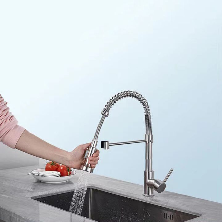 Modern Farmhouse One Handle Spring Spout Kitchen Faucet High Arch Water Filler