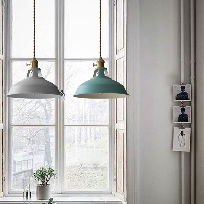 Semicircle Pendant Light Modern Style Metal 1 Light Hanging Ceiling Light