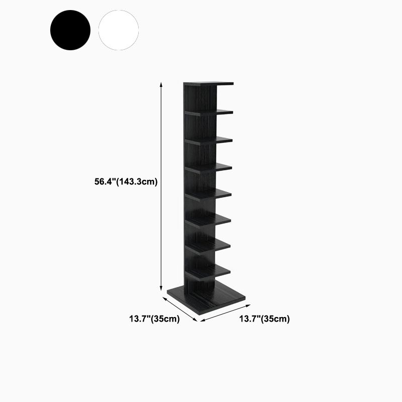 Vertical with Shelves Shelf Bookcase Stackable Engineered Wood Bookcase 13.8" Wide