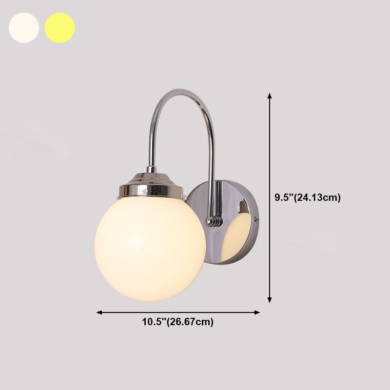 Nordic Wall Mount Light Modern Simple Round Glass Shade Wall Sconce Light Fixture for Living Room