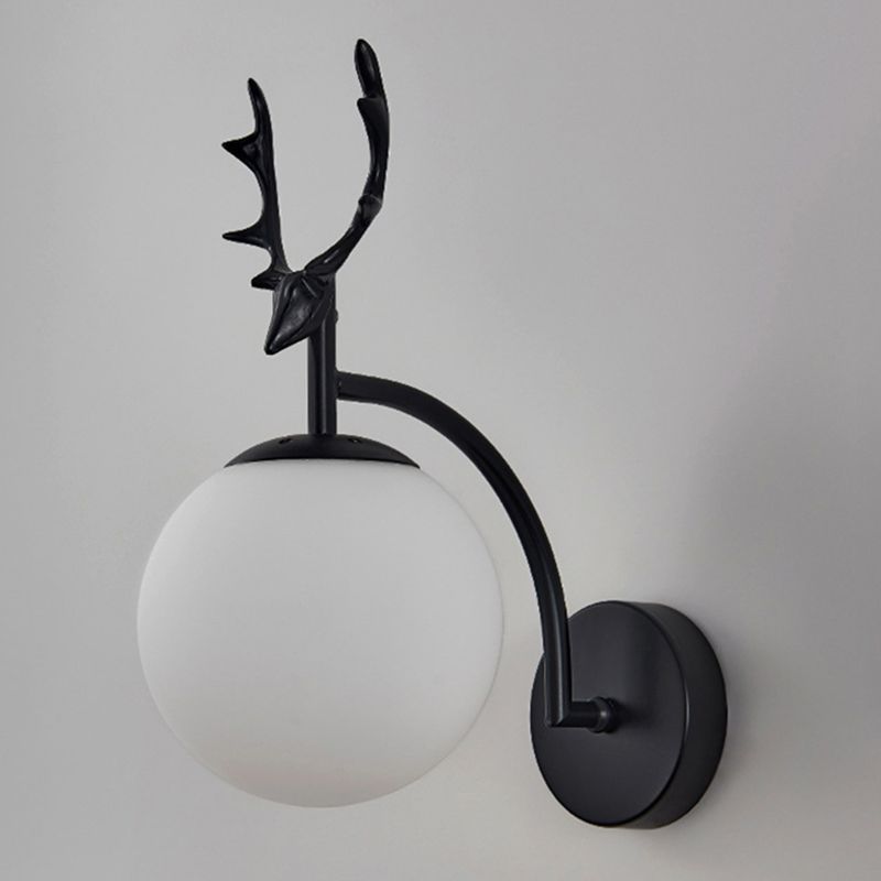 Moderna nórdica estilo esférico esférico lámparas de vidrio 1 apliques de pared ligeros para sala de estar